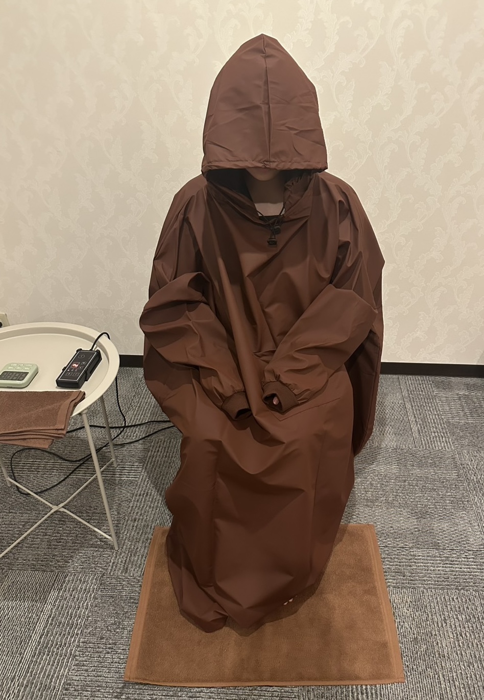 実際のよもぎ蒸しの様子
